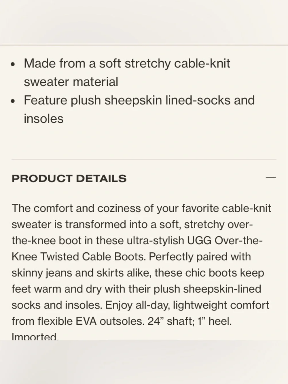 Women's UGG Over-the-Knee Twisted Cable Boots